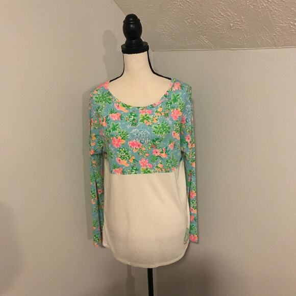 Disney Parks x Lilly Pulitzer Finn Blue Ibiza Lilly Loves Disney L/S Top - MED - Picture 2 of 13